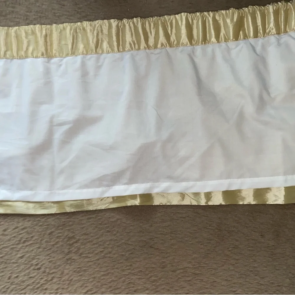 Peri Gold Sheen Textured Tiered Rod Pocket Elegant Window Valance Curtain 52x18